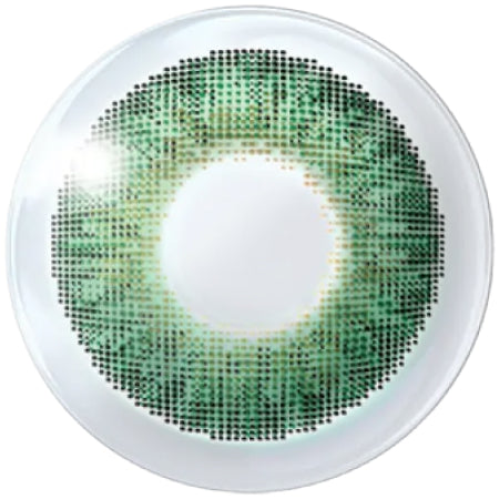 Lente de contacto Air Optix Colors Graduados en verde, para miopía e hipermetropía. Fabricante: Alcon, reemplazo mensual.