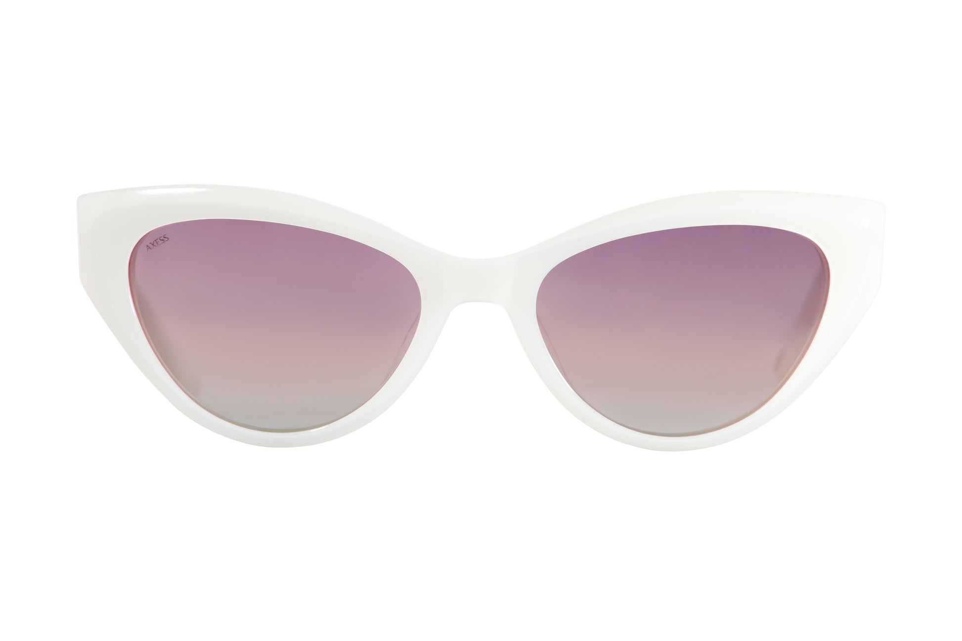 Lentes solares para mujer AXESS modelo 9065 KATE IVORY, armazón completo estilo gato en color blanco.
