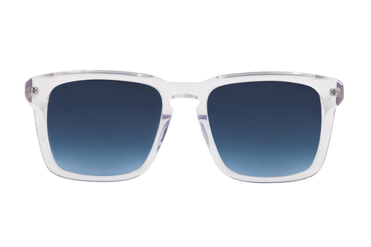 Lentes solares para hombre marca AXESS, modelo 9071 Henry Crystal, armazón cuadrado, color cristal.