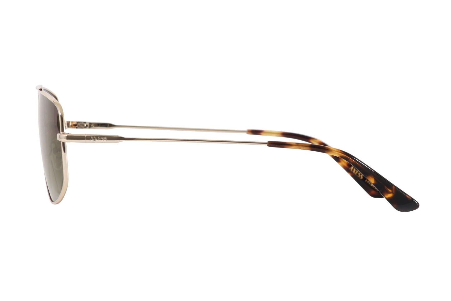 Gafas de sol AXESS 9072 Ryan Gold Brown para hombre, color amarillo, estilo aviador, armazón completo de metal.