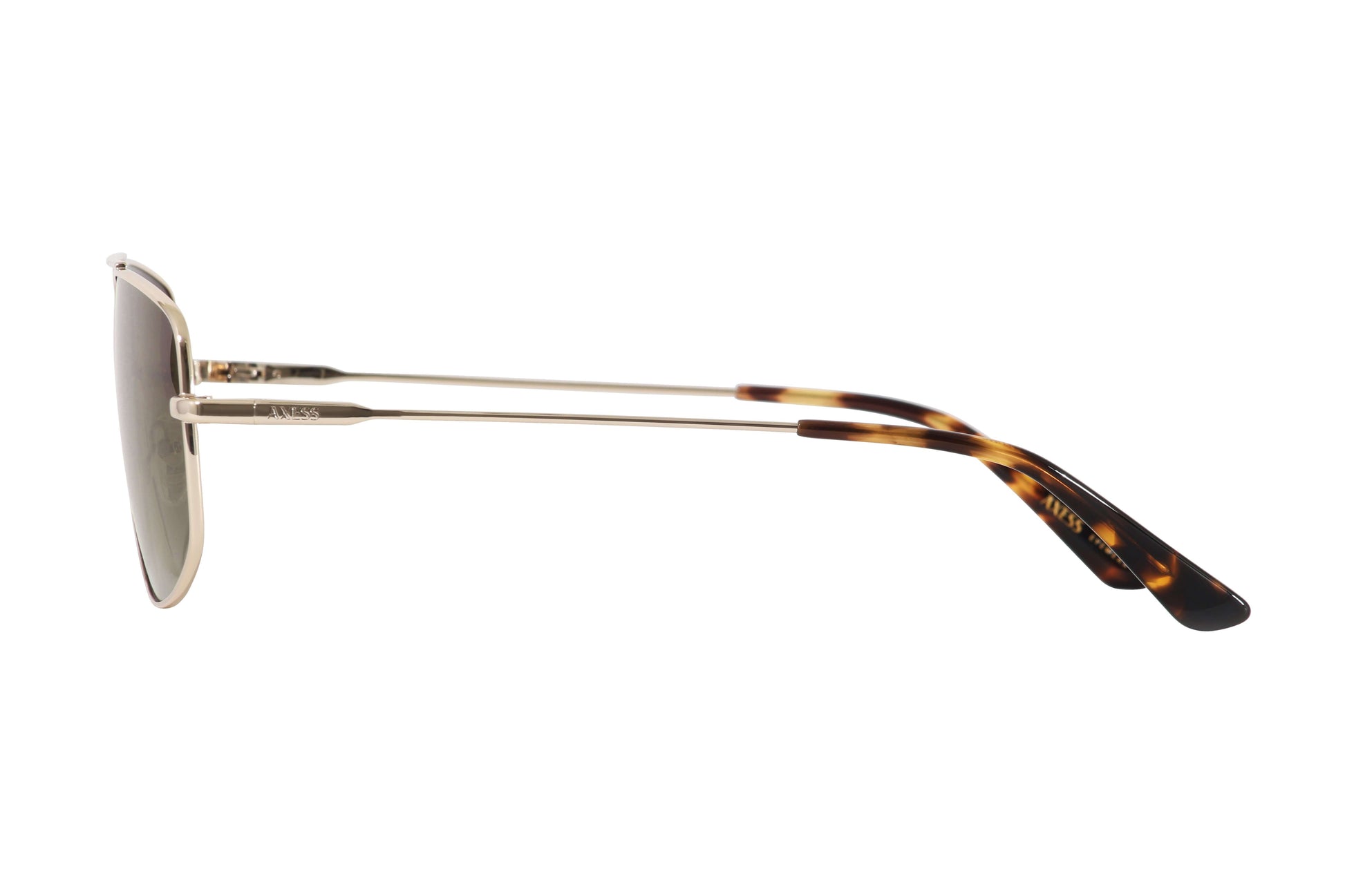 Gafas de sol AXESS 9072 Ryan Gold Brown para hombre, color amarillo, estilo aviador, armazón completo de metal.