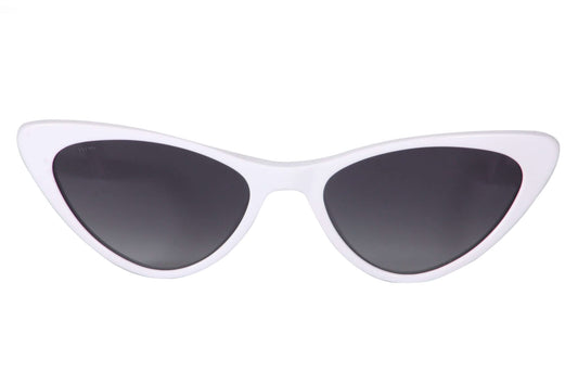 Lentes solares para mujer AXESS modelo 9050 BELLA WHITE, en color blanco estilo gato, aro completo.