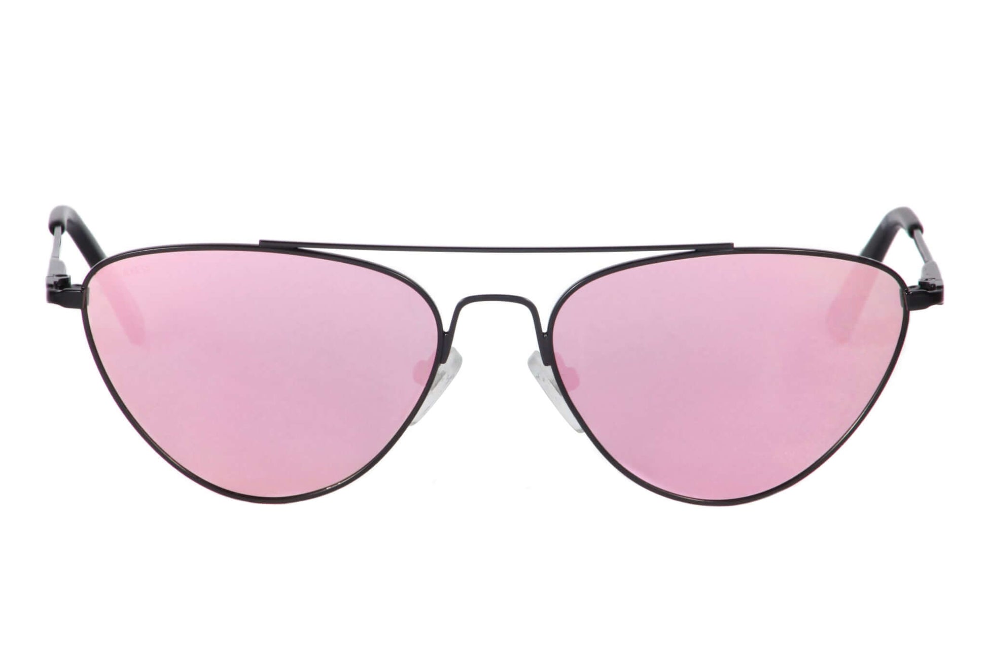 Lentes solares para mujer AXESS modelo 9051 Gigi M. Negro, diseño estilo gato, armazón completo en color negro.