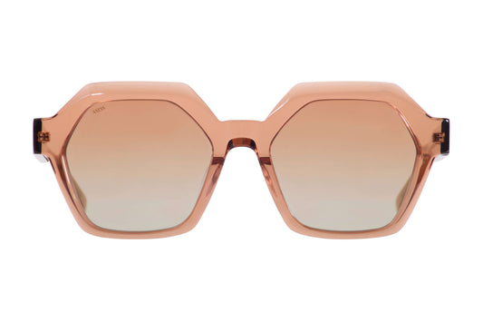 Lentes solares unisex AXESS modelo 9062 JACKIE TOPAZ color café estilo geométrico aro completo.