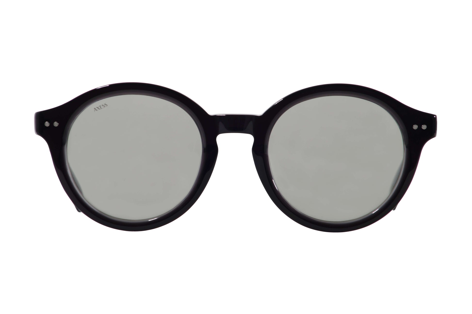 Lentes solares unisex AXESS modelo 9063 ANDY BLK GREY color negro estilo redondo armazón completo.