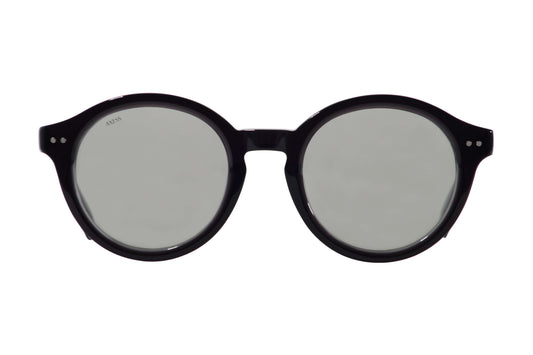 Lentes solares unisex AXESS modelo 9063 ANDY BLK GREY color negro estilo redondo armazón completo.