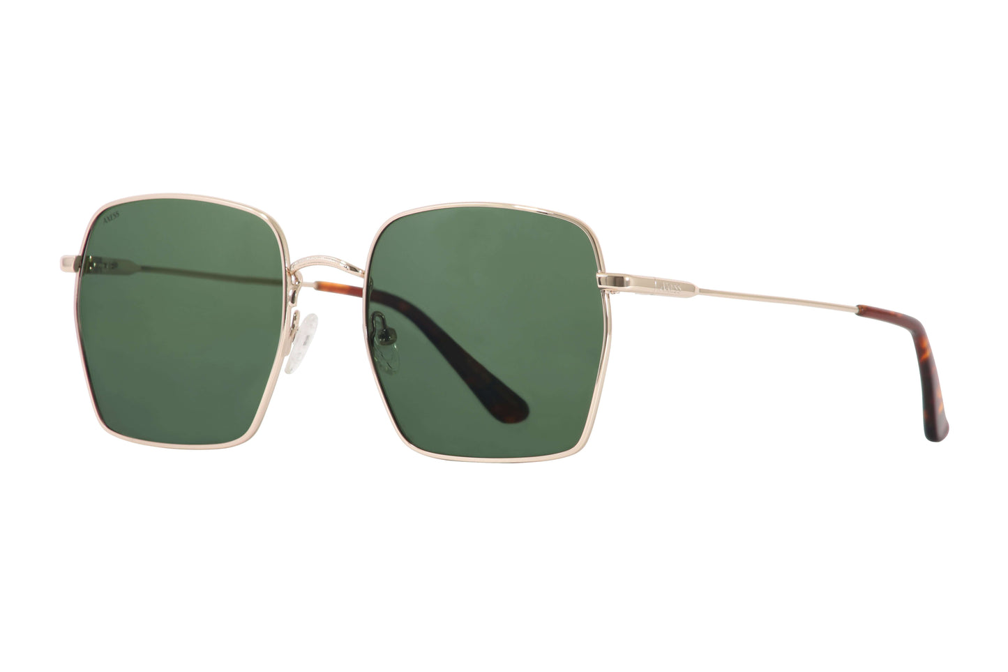 Lentes solares para mujer AXESS 9069 ELI GOLD GREEN, color verde, estilo cuadrado, aro completo, material metal.