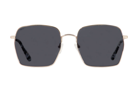 Lentes solares para mujer AXESS cuadradas color amarillo modelo 9069 ELI GOLD SMOKE, armazón de metal.