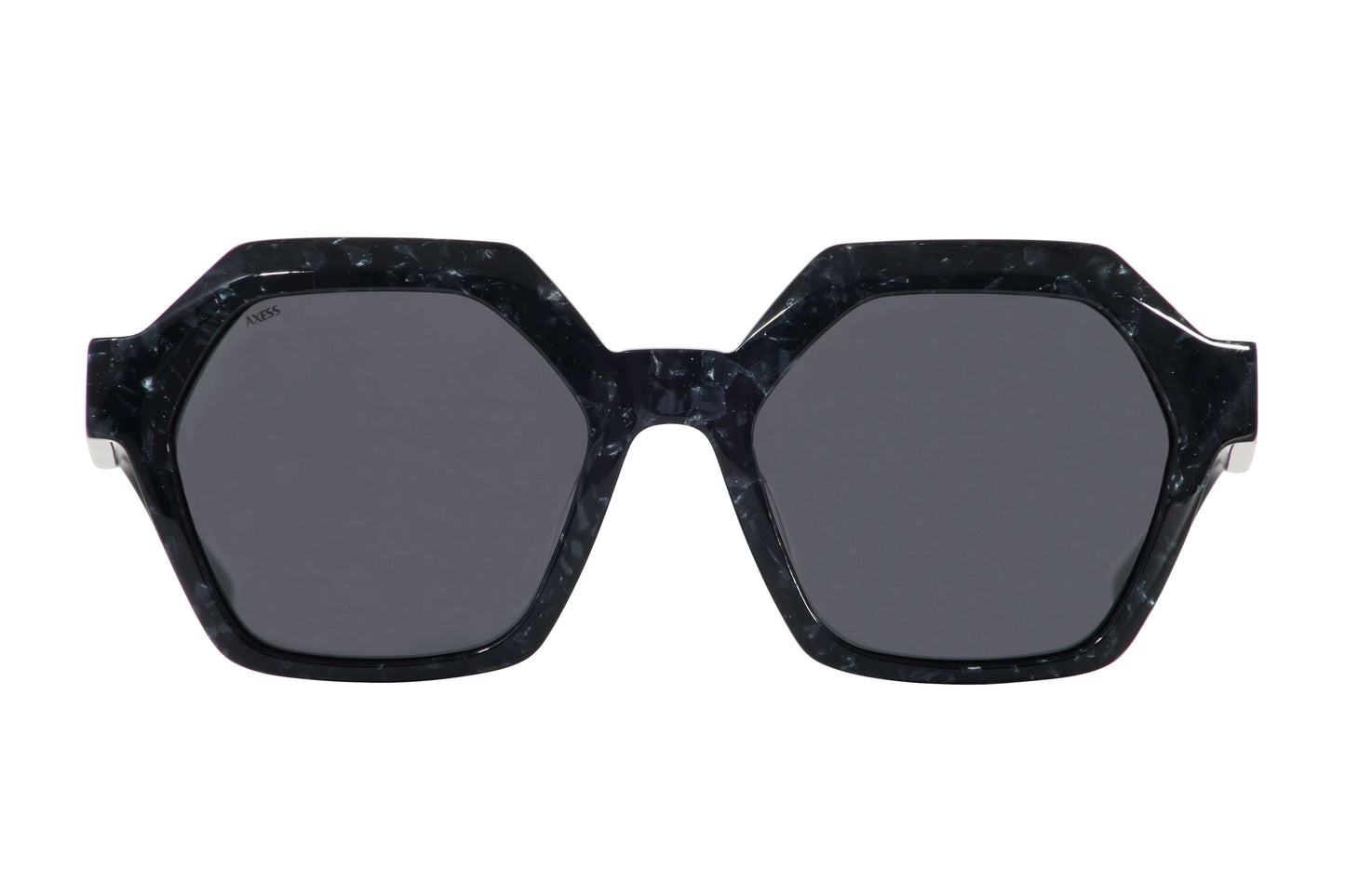 Lentes solares unisex AXESS 9062 JACKIE OBSIDIAN color negro, armazón geométrico de acetato.