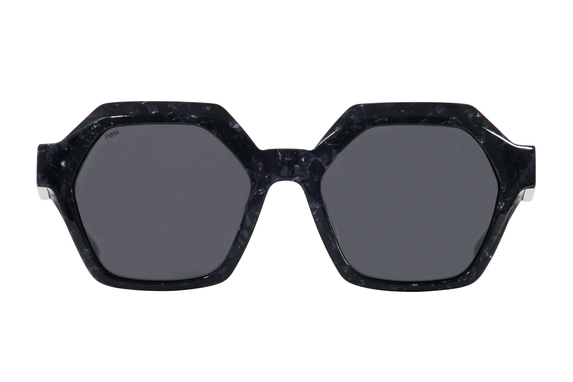 Lentes solares unisex AXESS 9062 JACKIE OBSIDIAN color negro, armazón geométrico de acetato.