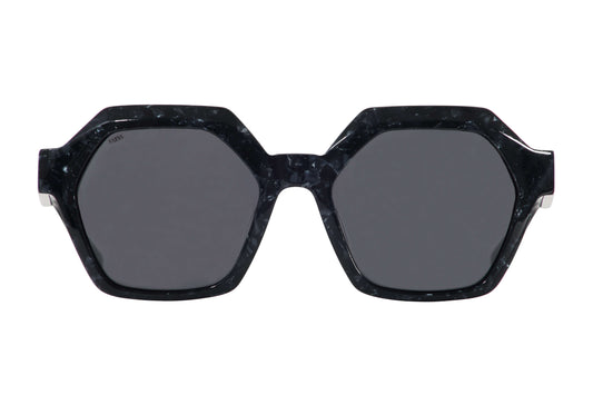 Lentes solares unisex AXESS 9062 JACKIE OBSIDIAN color negro, armazón geométrico de acetato.