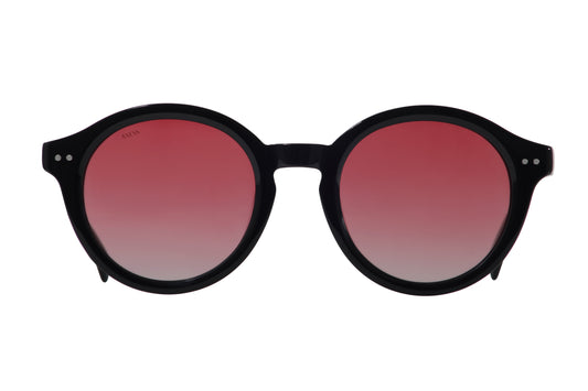 Lentes solares unisex AXESS modelo 9063 ANDY BLK RED, color negro, armazón redondo, estilo moderno.