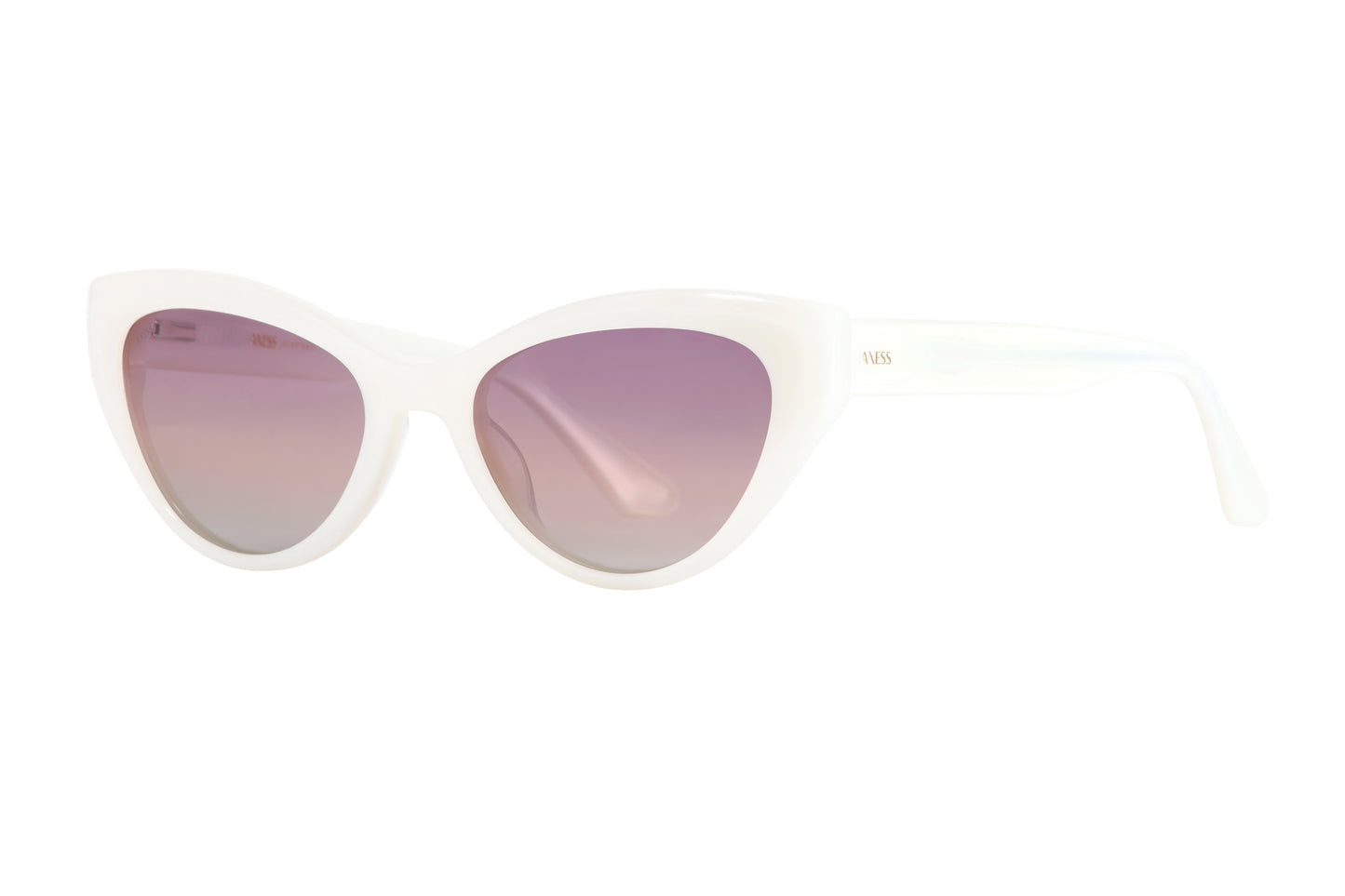 Lentes solares para mujer AXESS 9065 KATE IVORY color blanco estilo gato armazón completo en acetato.