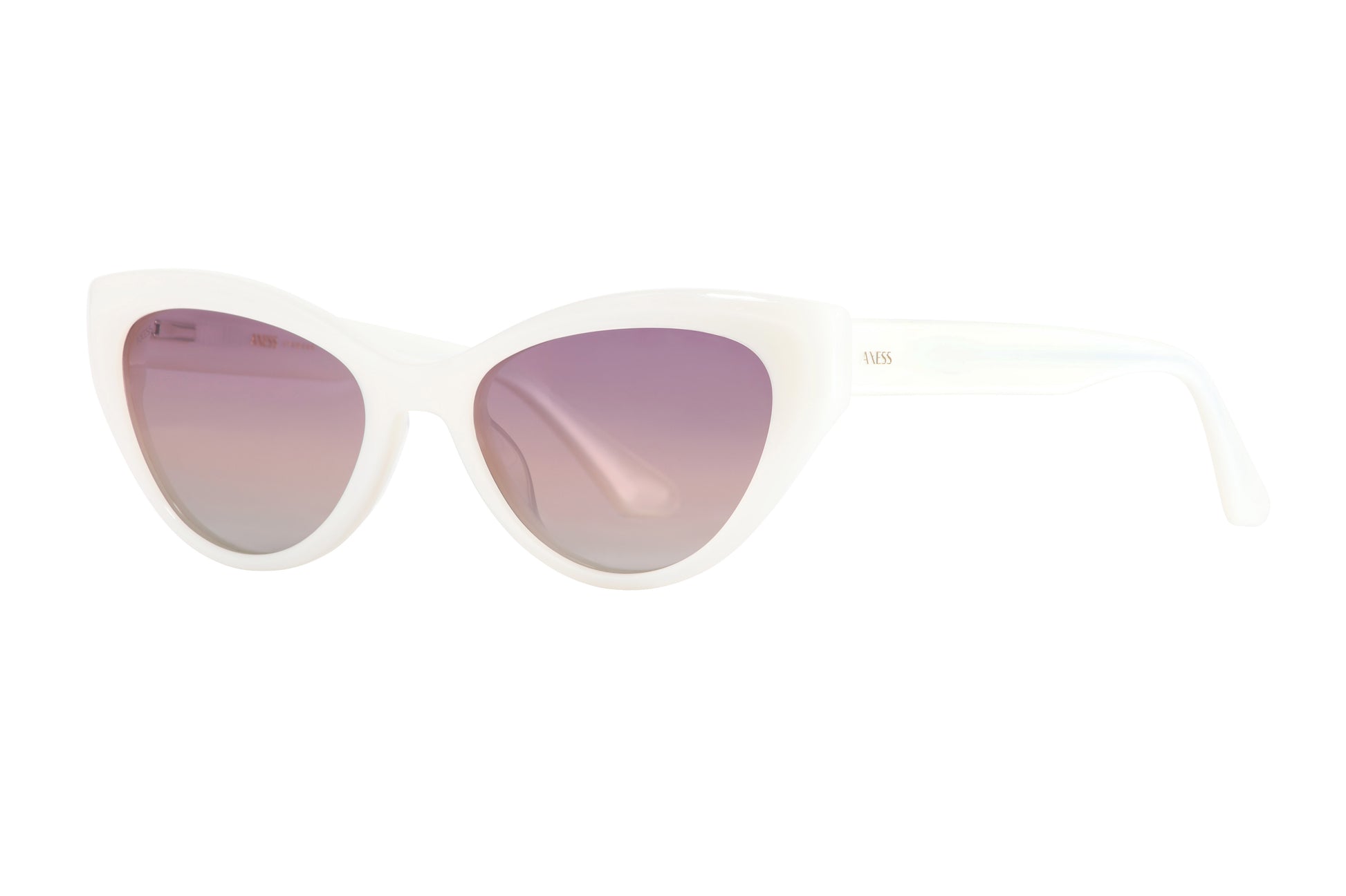 Lentes solares para mujer AXESS 9065 KATE IVORY color blanco estilo gato armazón completo en acetato.