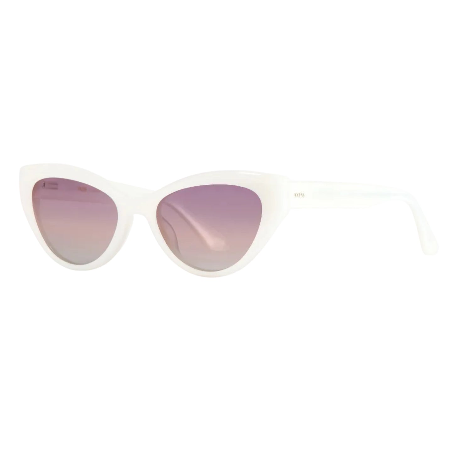 Lentes solares para mujer AXESS 9065 KATE IVORY color blanco estilo gato armazón completo en acetato.