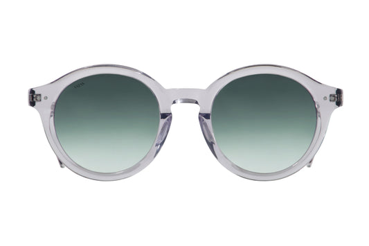 Lentes solares unisex AXESS modelo 9063 ANDY CRYSTAL, armazón redondo de acetato en color cristal.