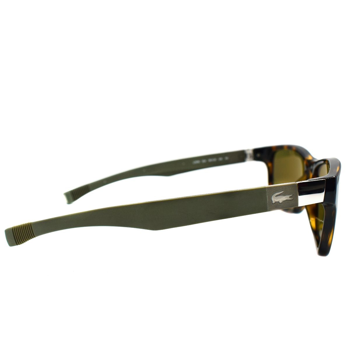 Lentes de sol LACOSTE 737S-214 para hombre, armazón wayfarer color habana con olivo, ideales para uso diario.