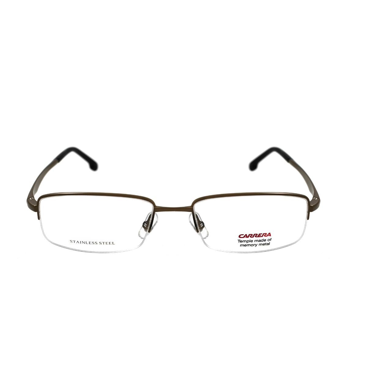 Gafas rectangulares CARRERA modelo 8860-09Q en acero inoxidable, diseño elegante para hombre, color café matte.