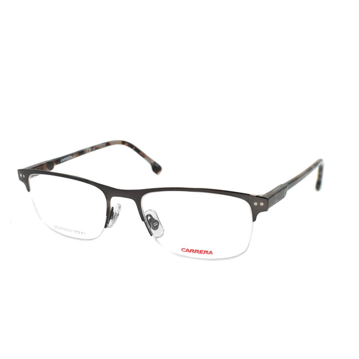 Lentes oftálmicos para hombre en color negro mate, marca CARRERA, modelo 2019T-V81, diseño moderno y funcional.