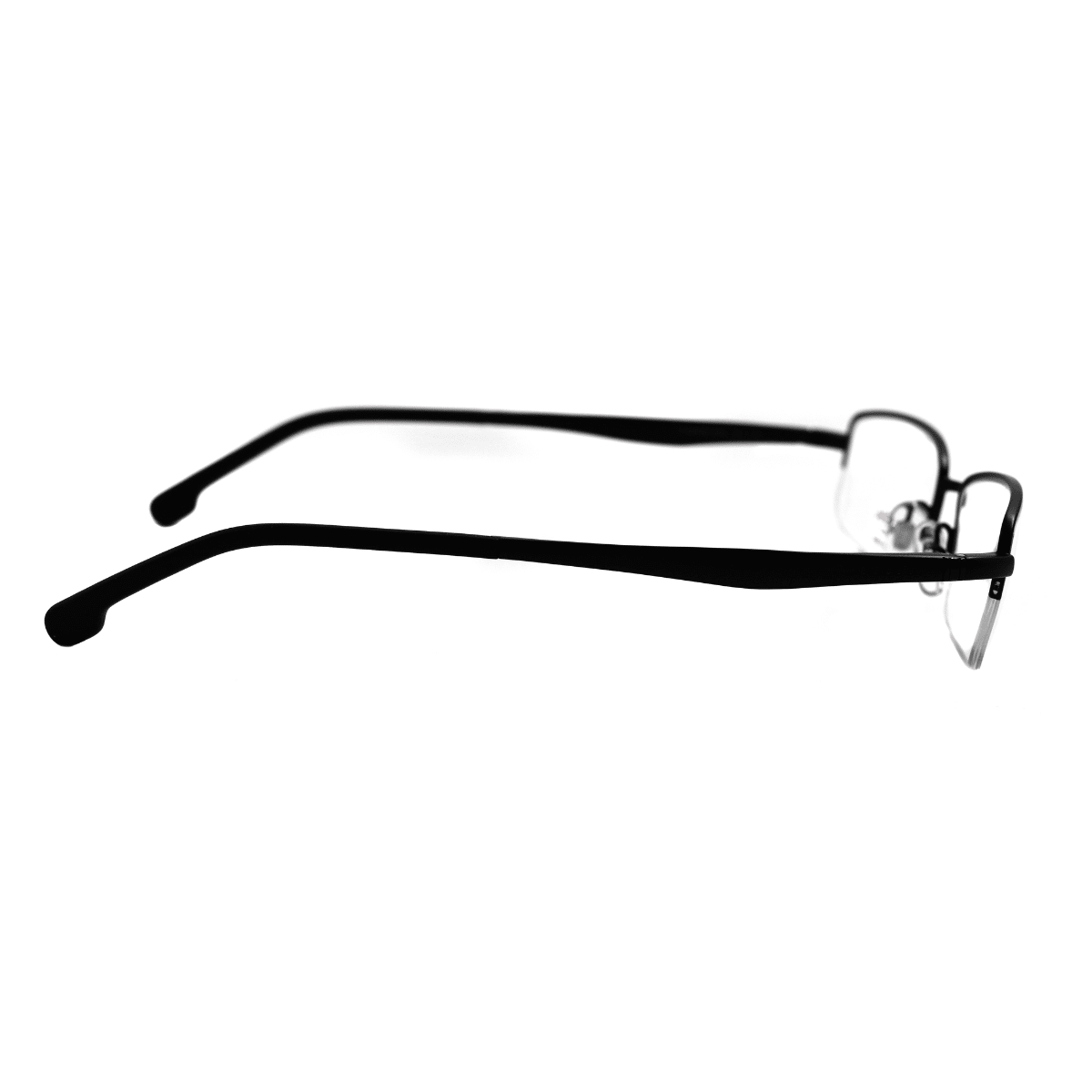 Gafas de prescripción rectangulares negras mate Carrera modelo 8860-003 con armazón de metal para hombres.