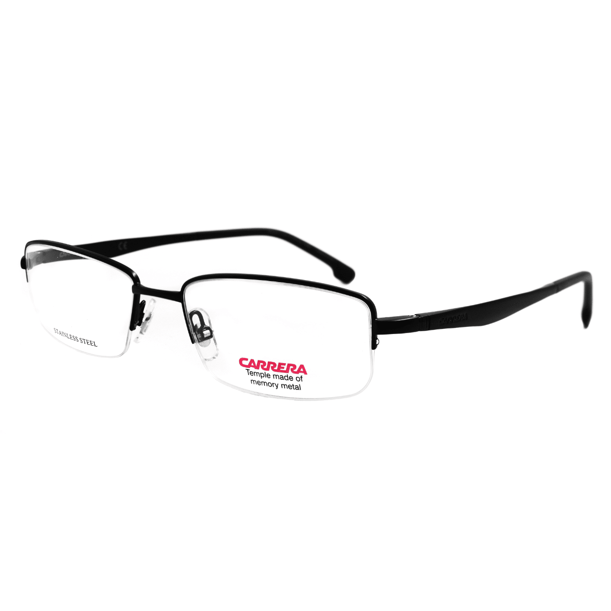 Lentes oftálmicos CARRERA 8860-003 para hombre, color negro matte, estilo rectangular, armazón en metal.