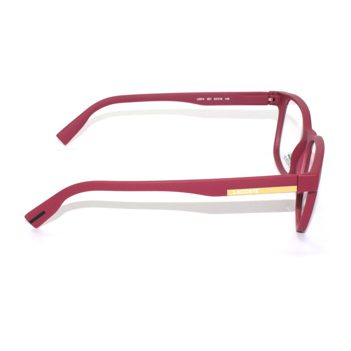 Lentes oftálmicos LACOSTE 2914-601 color rojo, diseño wayfarer, armazón de aro completo para hombre.