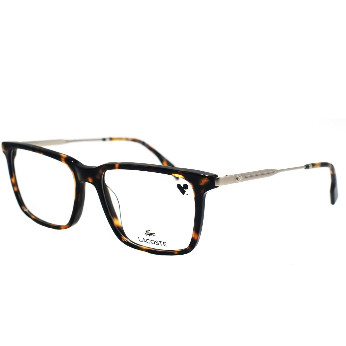 Lentes ópticos para hombre LACOSTE 2925-230, diseño rectangular en color carey, marco de acetato y metal.