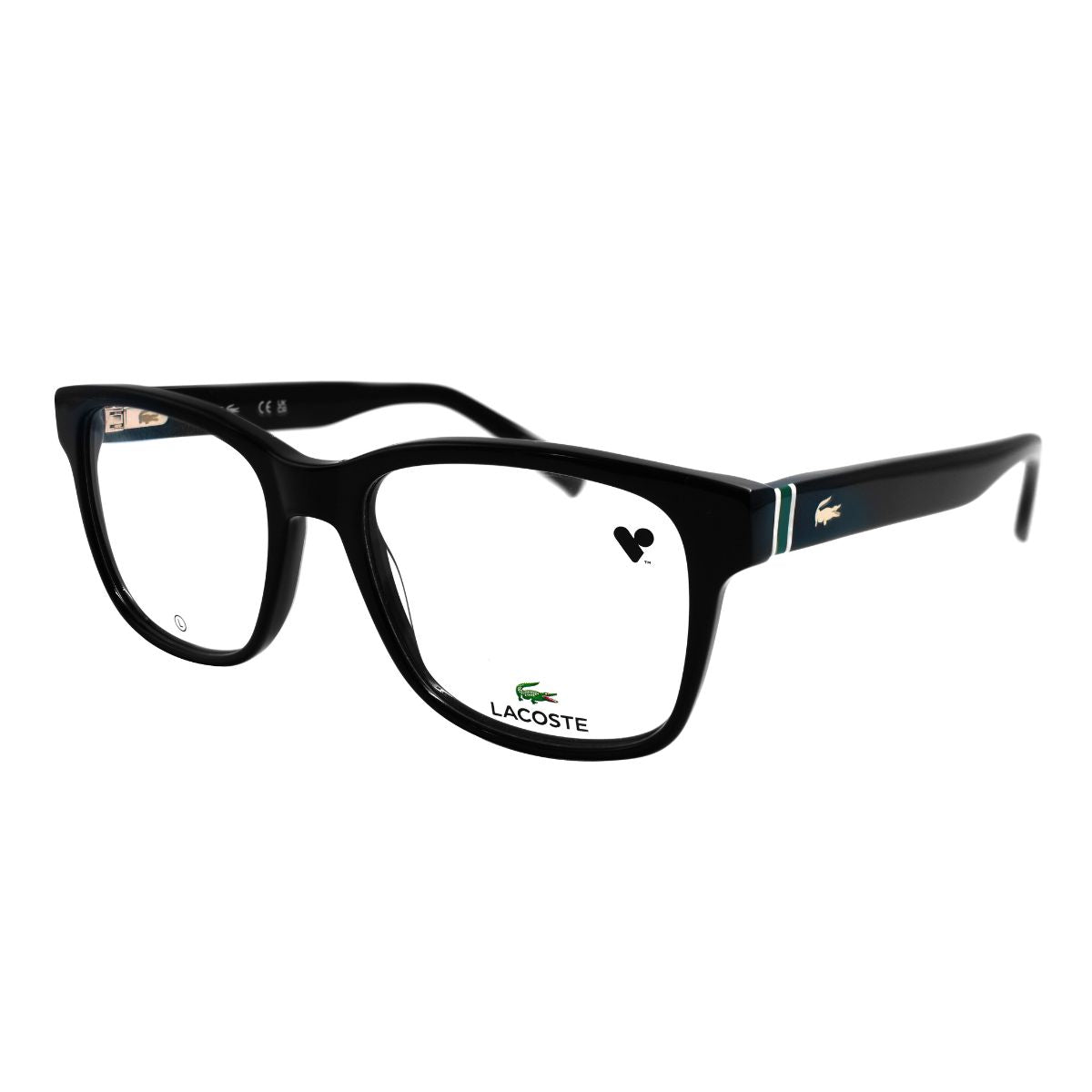 Gafas oftálmicas rectangulares para hombre, Lacoste L2937-001, color negro, aro completo, material acetato.