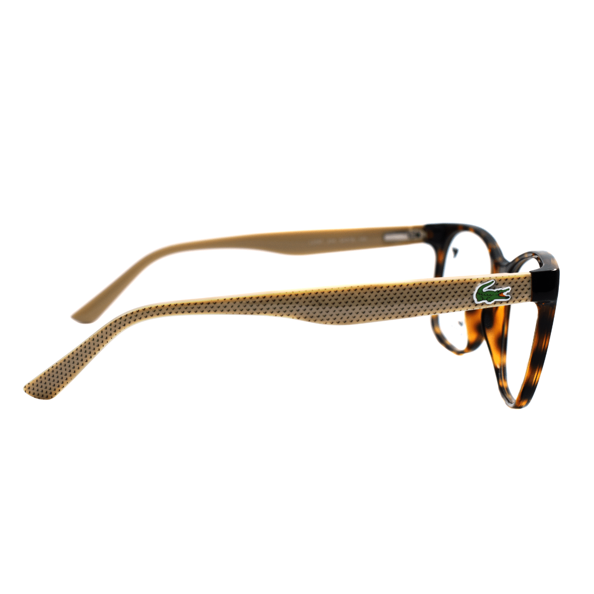 Lentes oftálmicos LACOSTE 2767-214 en color carey, estilo cuadrado, diseño moderno para mujer.