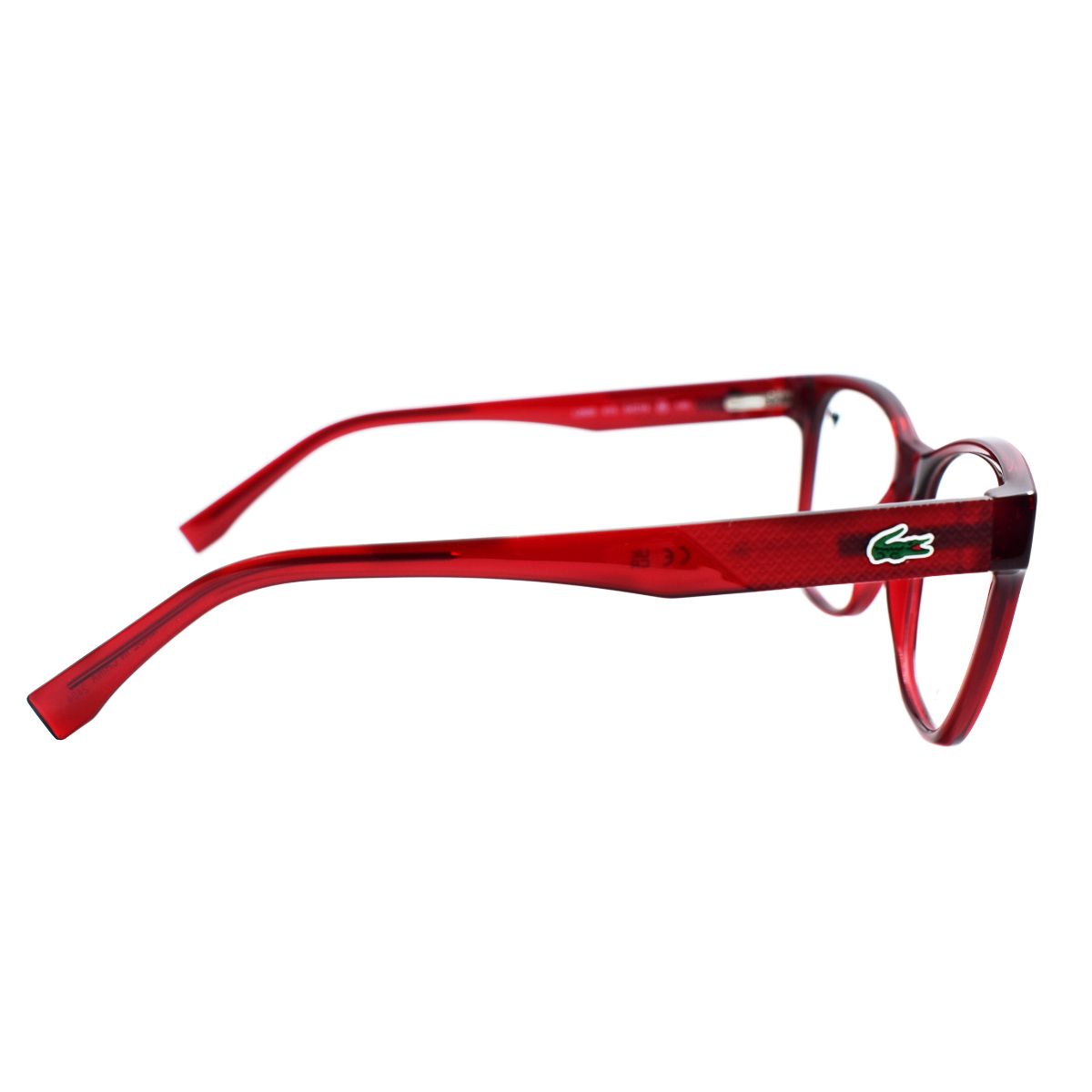 Lentes oftálmicos rojos LACOSTE L2920-615 para mujer, diseño cuadrado, armazón completo.