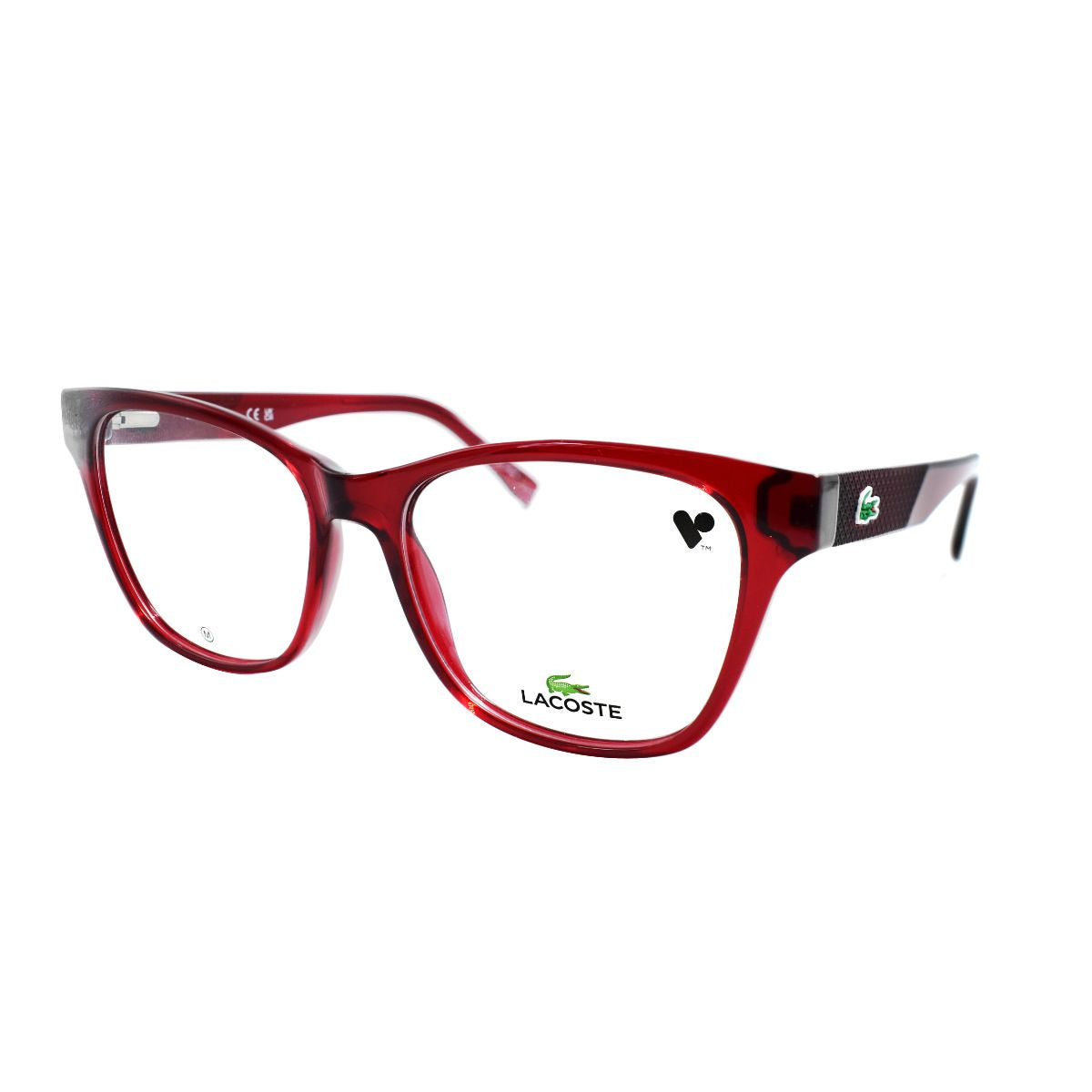 Lentes Oftálmicos para Mujer LACOSTE modelo L2920-615 color rojo, estilo cuadrados, armazón completo.