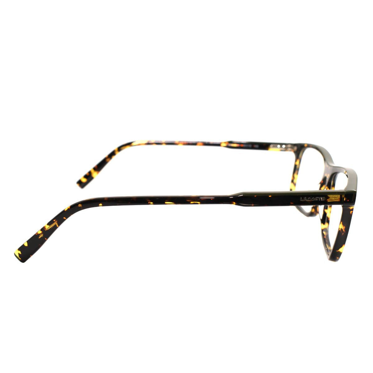 Lentes oftálmicos unisex LACOSTE 2860-215 color tortoise, armazón rectangular de acetato, diseño contemporáneo.