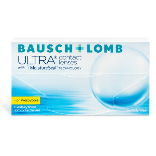 Lentes de contacto Ultra Bausch + Lomb para presbicia, 6 lentes, tecnología MoistureSeal, uso diario.