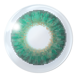 Lente de contacto FreshLook ColorBlends graduado en tono verde, para mayor realce del color de ojos, mensual.