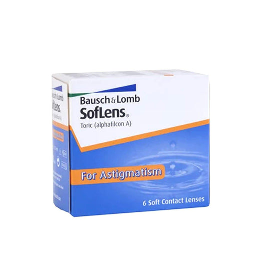 SofLens Tóricos Bausch & Lomb, 6 lentes de contacto para astigmatismo, duración mensual y diseño estabilizador.