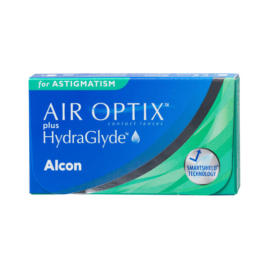Air Optix Plus Hydraglyde Astigmatismo de Alcon, lentes de contacto mensuales con SmartShield Technology.