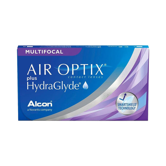 Lentes de contacto Air Optix Plus Hydraglyde Multifocal de Alcon para presbicia, con tecnología SmartShield.