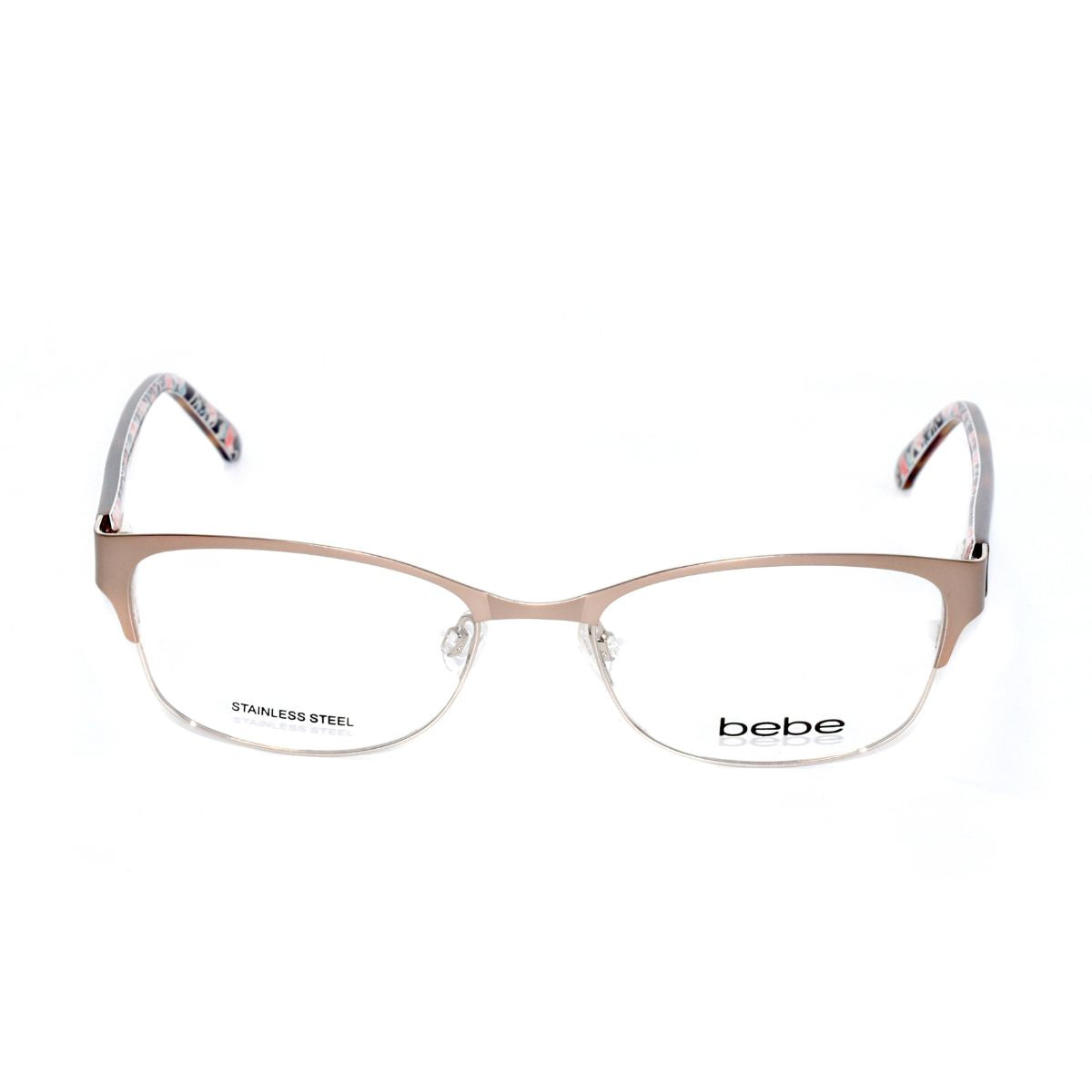 Lentes Oftálmicos para Mujer Marca: BEBE Color: Rosa y Carey Estilo: Ojo de gato Modelo: BB-5185-200 frente