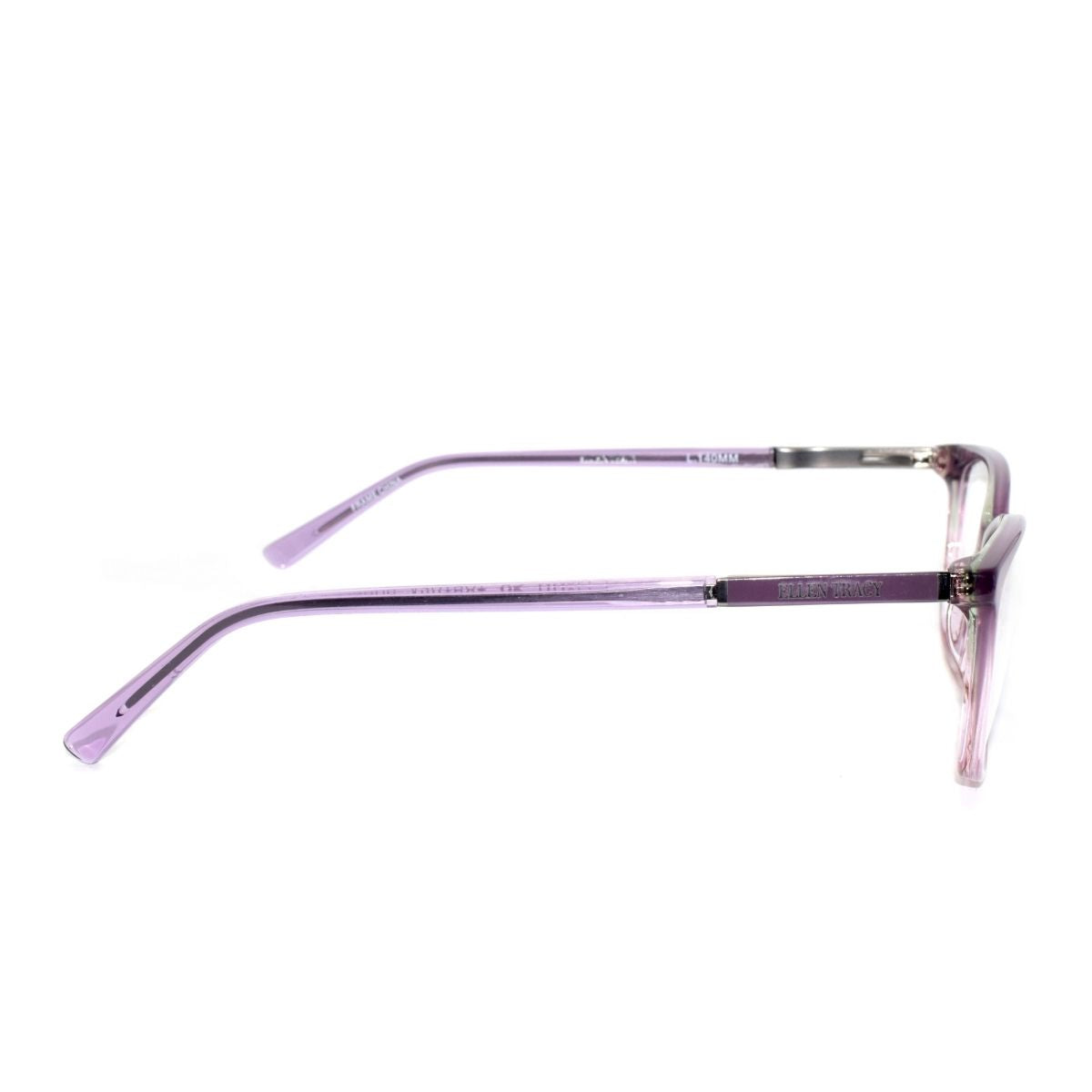 Lentes Oftálmicos para Mujer Marca: ELLEN TRACY Color: Púrpura Estilo: Rectangulares Modelo: ELLEN TRACY TORTOSA-PUR lateral