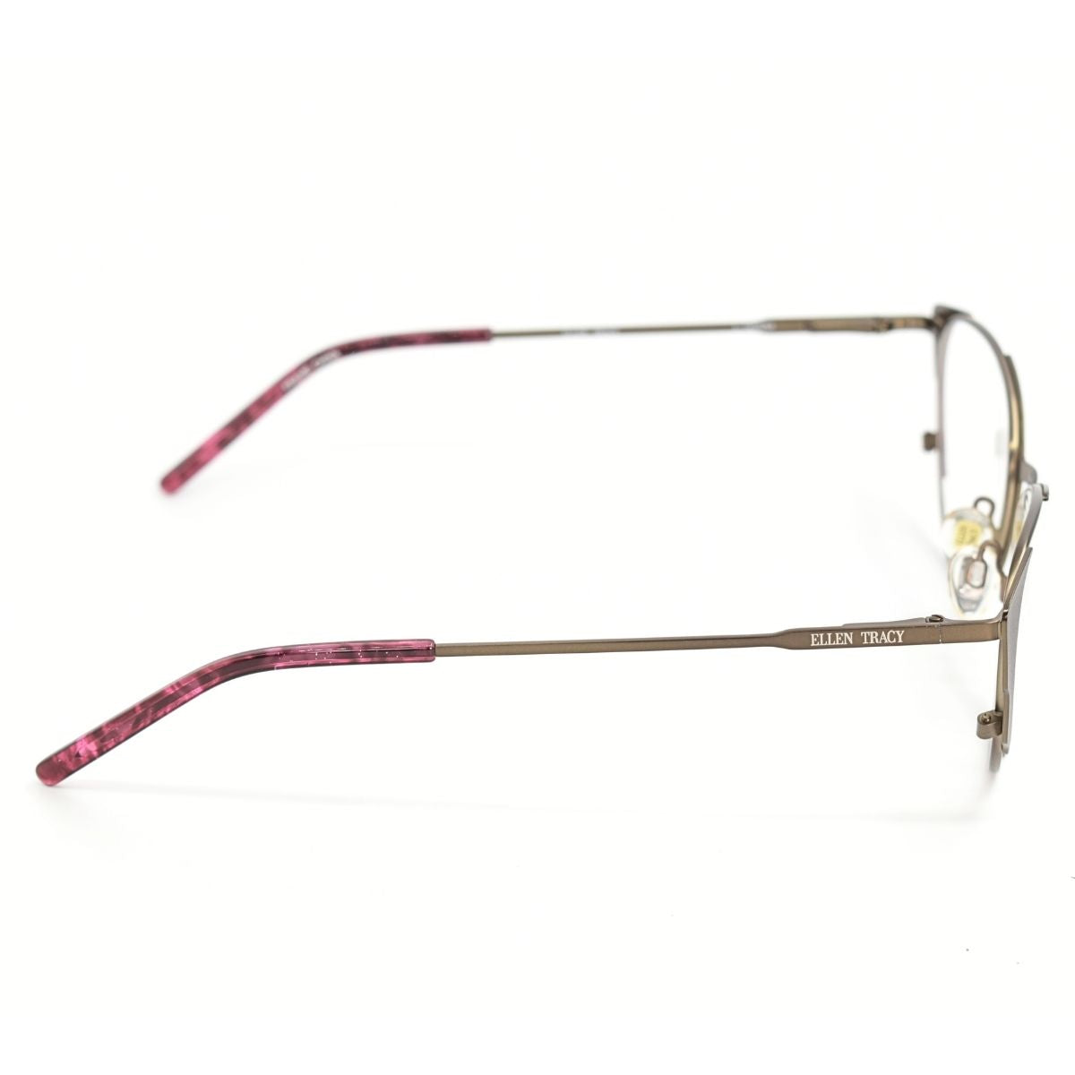 Lentes Oftálmicos para Mujer Marca: ELLEN TRACY Color: Vino Estilo: Ojo de gato Modelo: ELLEN TRACY PORTO-WIN lateral