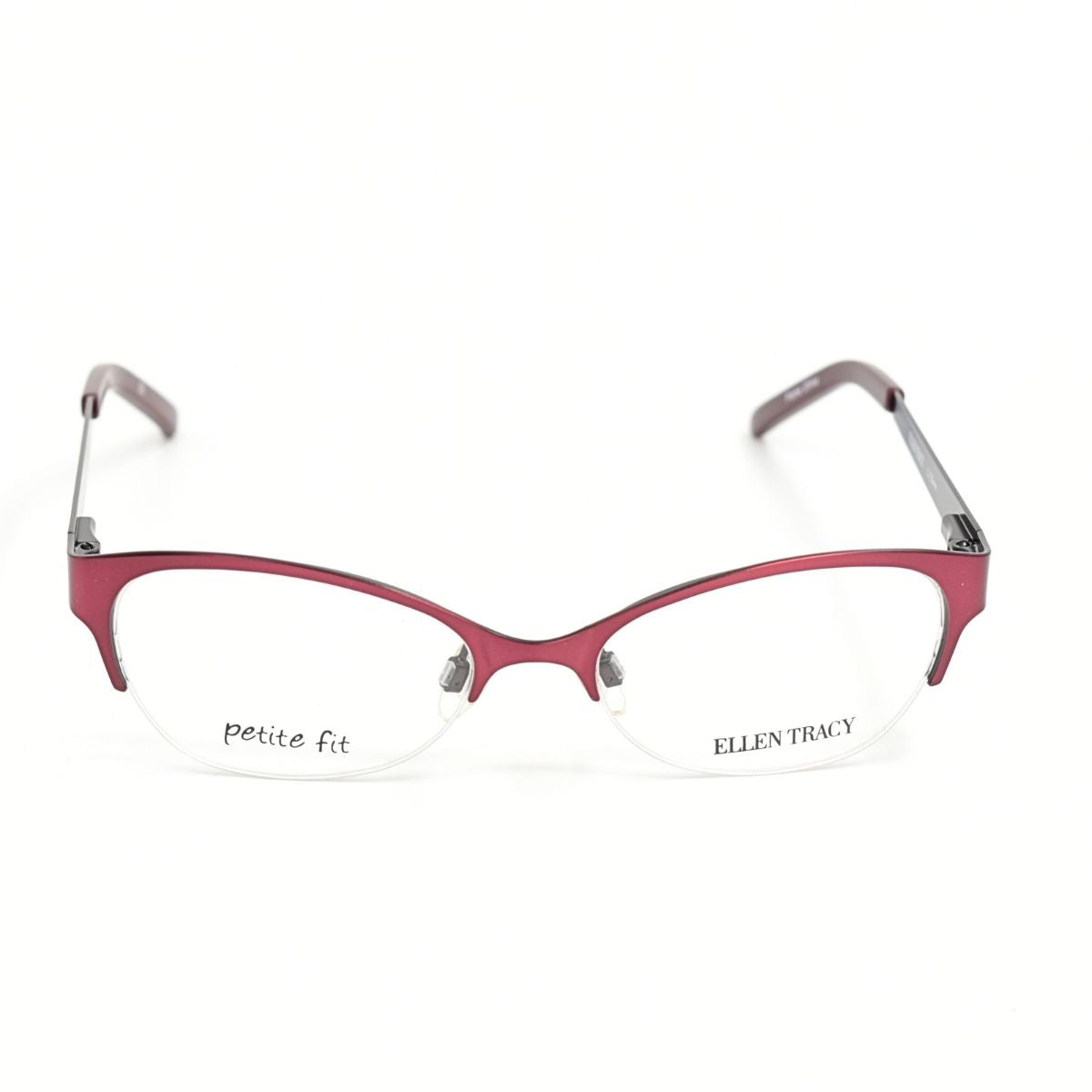 Lentes Oftálmicos para Mujer Marca: ELLEN TRACY Color: Vino Estilo: Ojo de gato Modelo: ELLEN TRACY QUEBEC-WIN frente