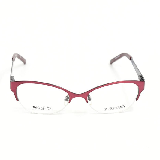 Lentes Oftálmicos para Mujer Marca: ELLEN TRACY Color: Vino Estilo: Ojo de gato Modelo: ELLEN TRACY QUEBEC-WIN frente