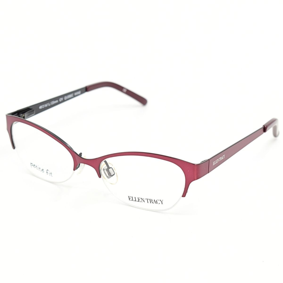 Lentes Oftálmicos para Mujer Marca: ELLEN TRACY Color: Vino Estilo: Ojo de gato Modelo: ELLEN TRACY QUEBEC-WIN