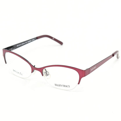 Lentes Oftálmicos para Mujer Marca: ELLEN TRACY Color: Vino Estilo: Ojo de gato Modelo: ELLEN TRACY QUEBEC-WIN