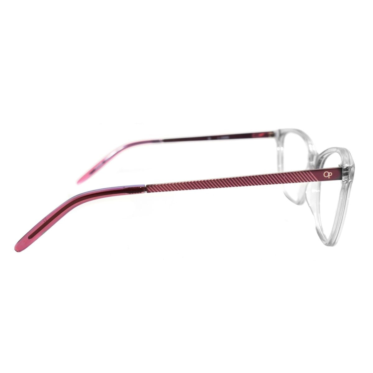Lentes Oftálmicos para Mujer Marca: OCEAN PACIFIC Color: Gris y púrpura Estilo: Mariposa Modelo: OCEAN PACIFIC BILOXI-GREY lateral