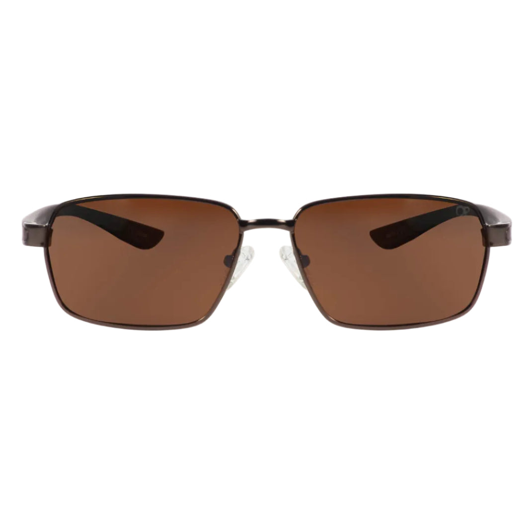Lentes Sol Hombre Ocean Pacific Bronce Cuadrados OPMAUI222BR BRONZE BROWN frente