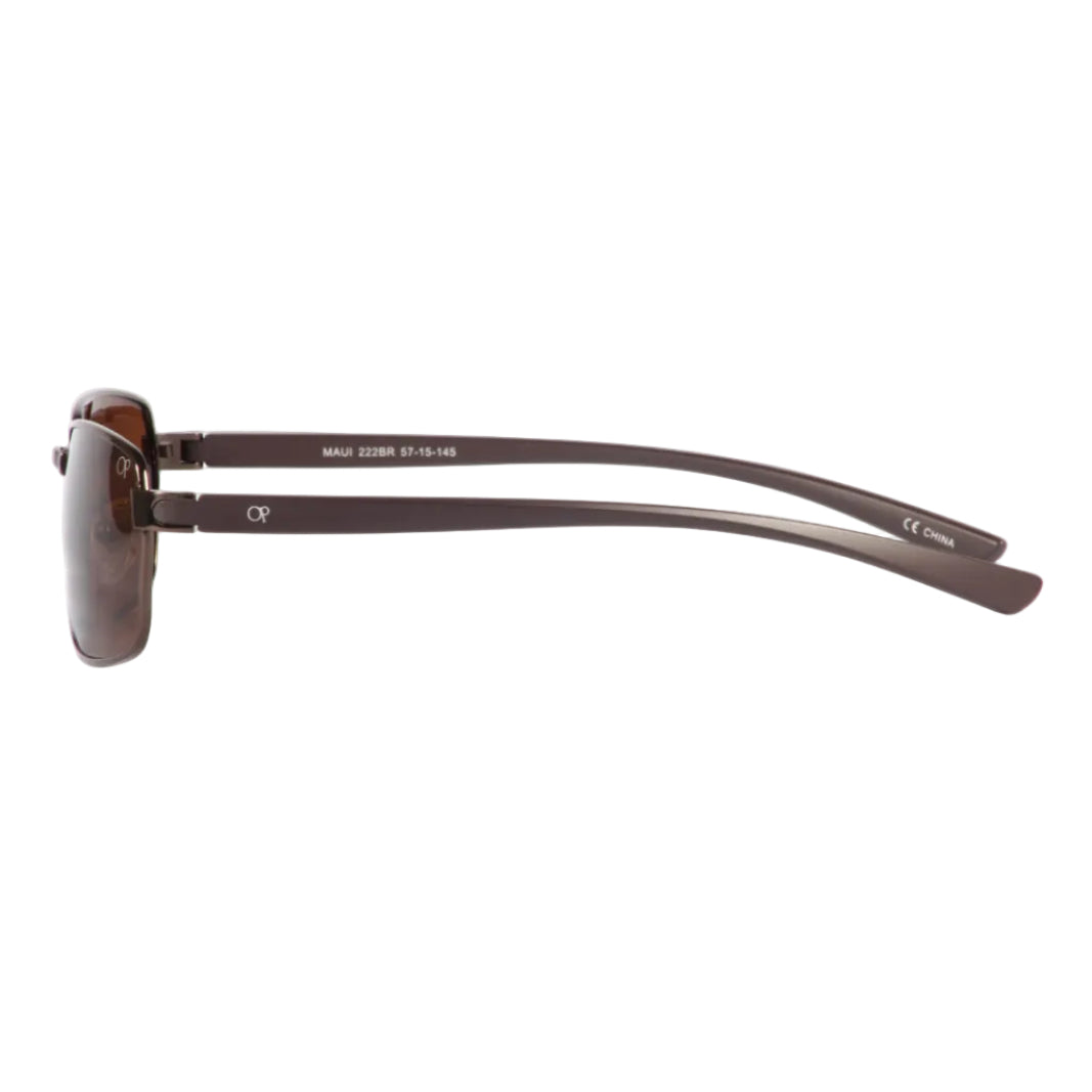 Lentes Sol Hombre Ocean Pacific Bronce Cuadrados OPMAUI222BR BRONZE BROWN lateral