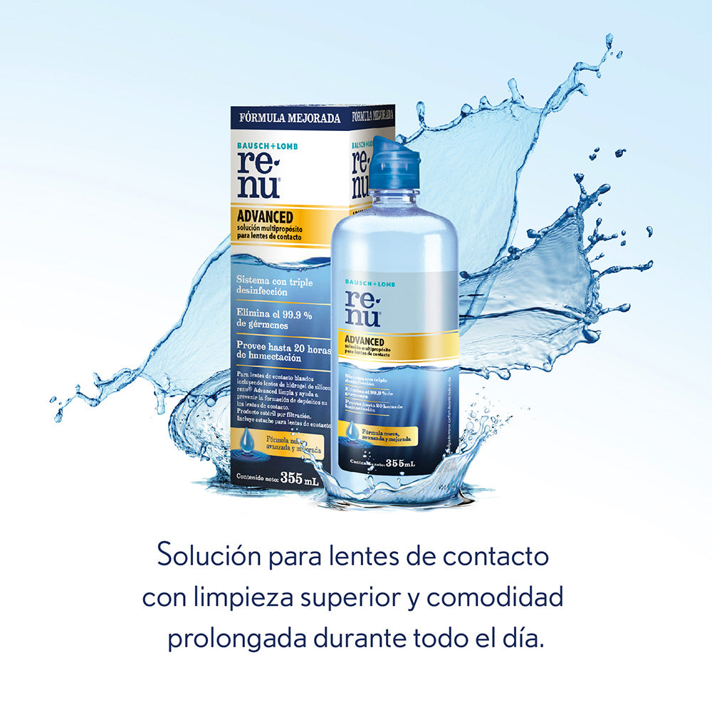 Solución Multipropósito para lentes de contacto Renu Advanced 355